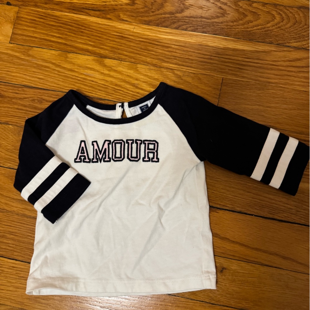 Janie and Jack Black and White Long Sleeve Tee